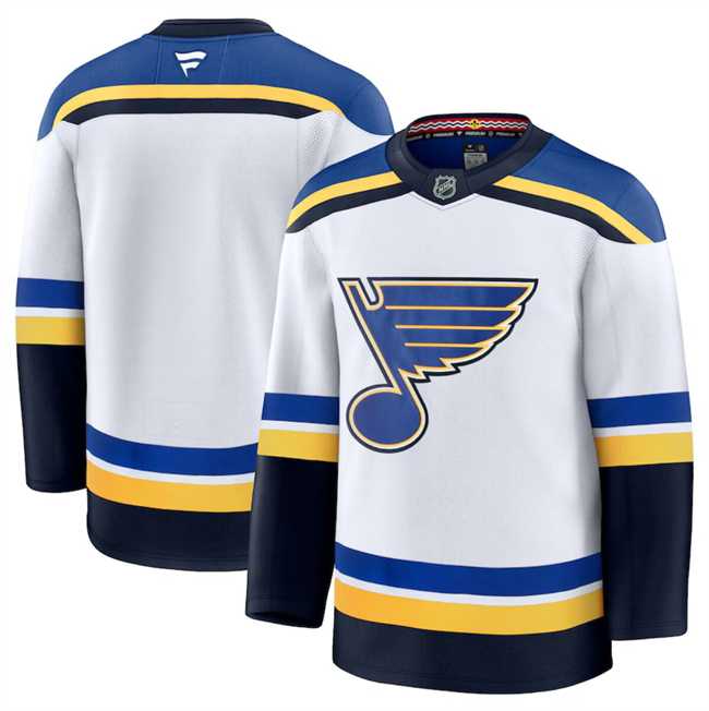 Men%27s St. Louis Blues Blank White 2024-25 Away Stitched Hockey Jersey Dzhi->tampa bay lightning->NHL Jersey